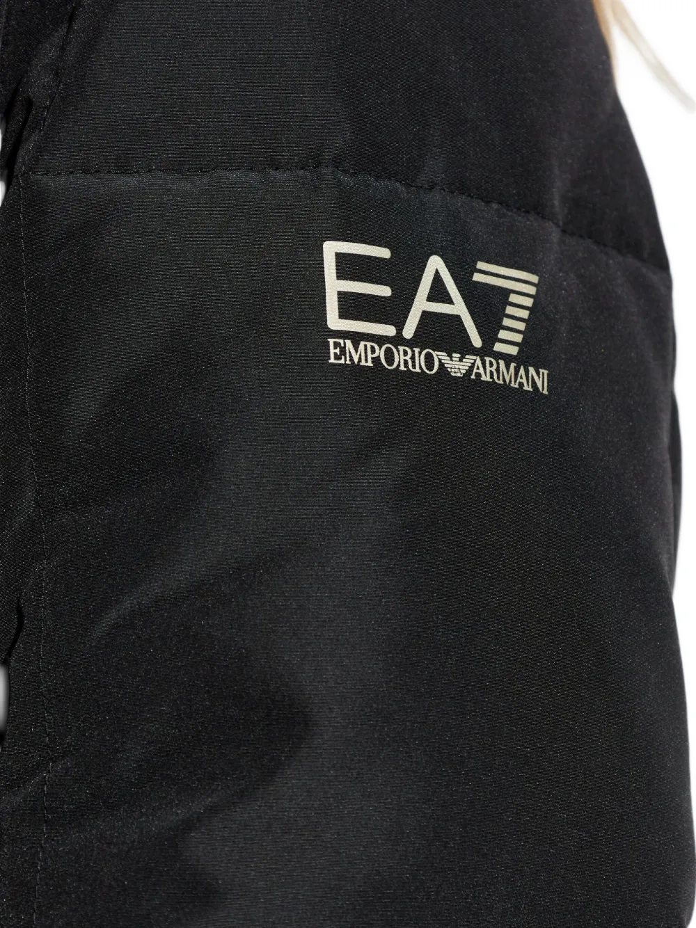 Ea7 Emporio Armani hooded quilted coat Zwart