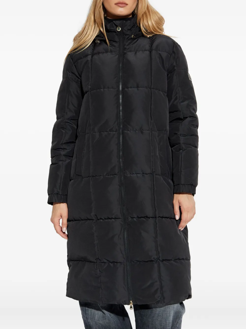 Ea7 Emporio Armani hooded quilted coat Zwart