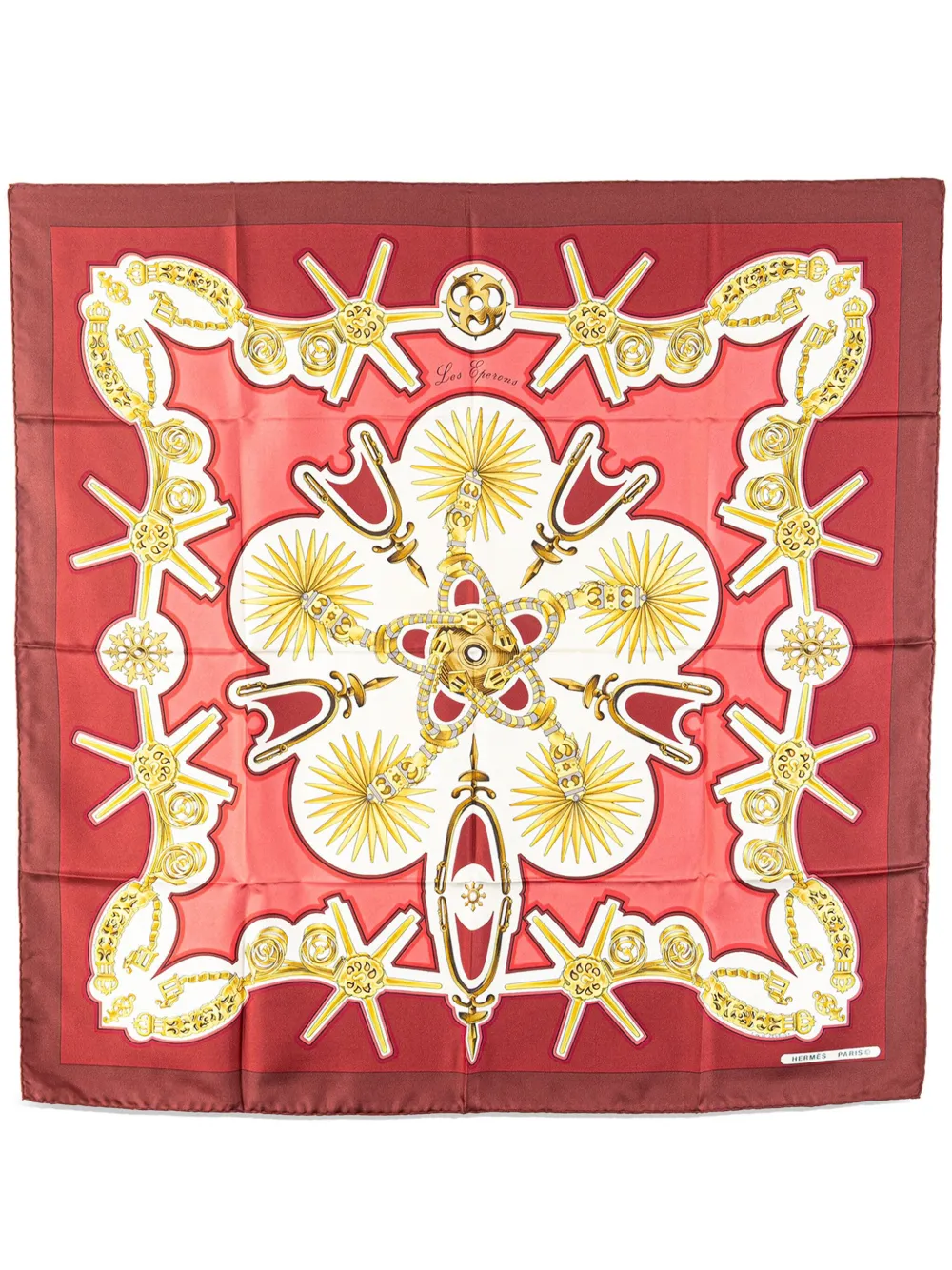 Hermès Pre-Owned 20th Century Les Eperons Silk Scarf scarves - レッド Hermès Pre-Owned 20th Century Les Eperons Silk Scarf scarves - レッド