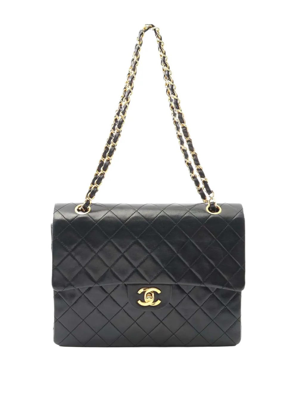 CHANEL Pre-Owned 1986-1988 Medium Tall Classic Lambskin Double Flap CHANEL Pre-Owned 1986-1988 Medium Tall Classic Lambskin Double Flap