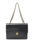 CHANEL Pre-Owned 1986-1988 Medium Tall Classic Lambskin Double Flap shoulder bag - Black