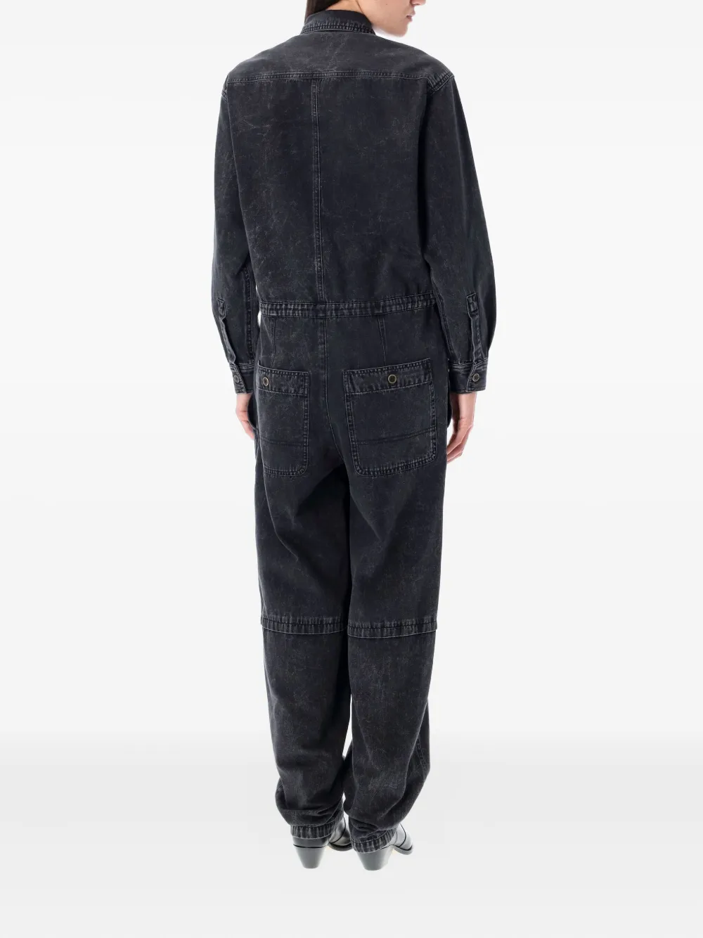 Isabel Marant Étoile Buttoned Flap-pocket Jumpsuit In Black