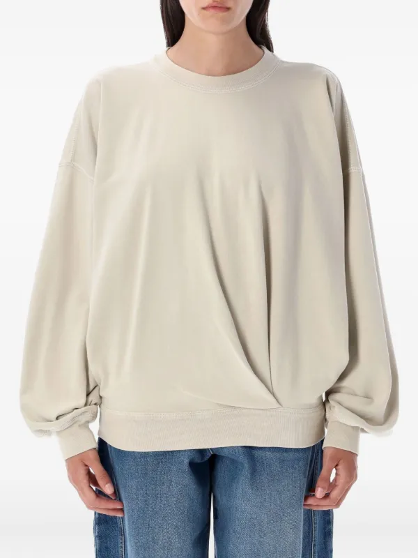 Marant Étoile Twist-detail Crew-neck Sweatshirt in Neutrals