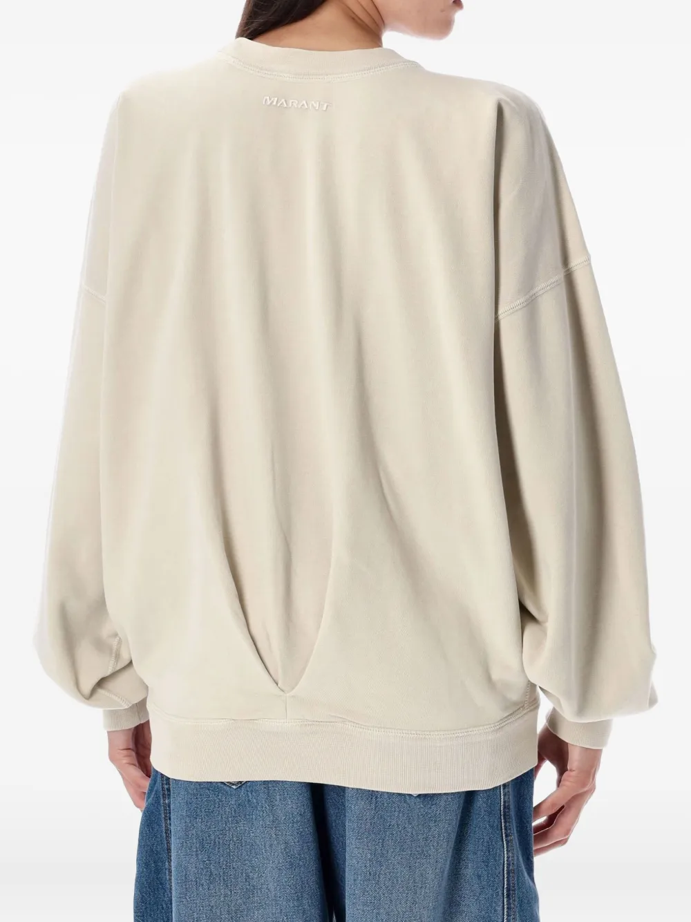 Isabel Marant Étoile Twist-detail Crew-neck Sweatshirt In Neutral