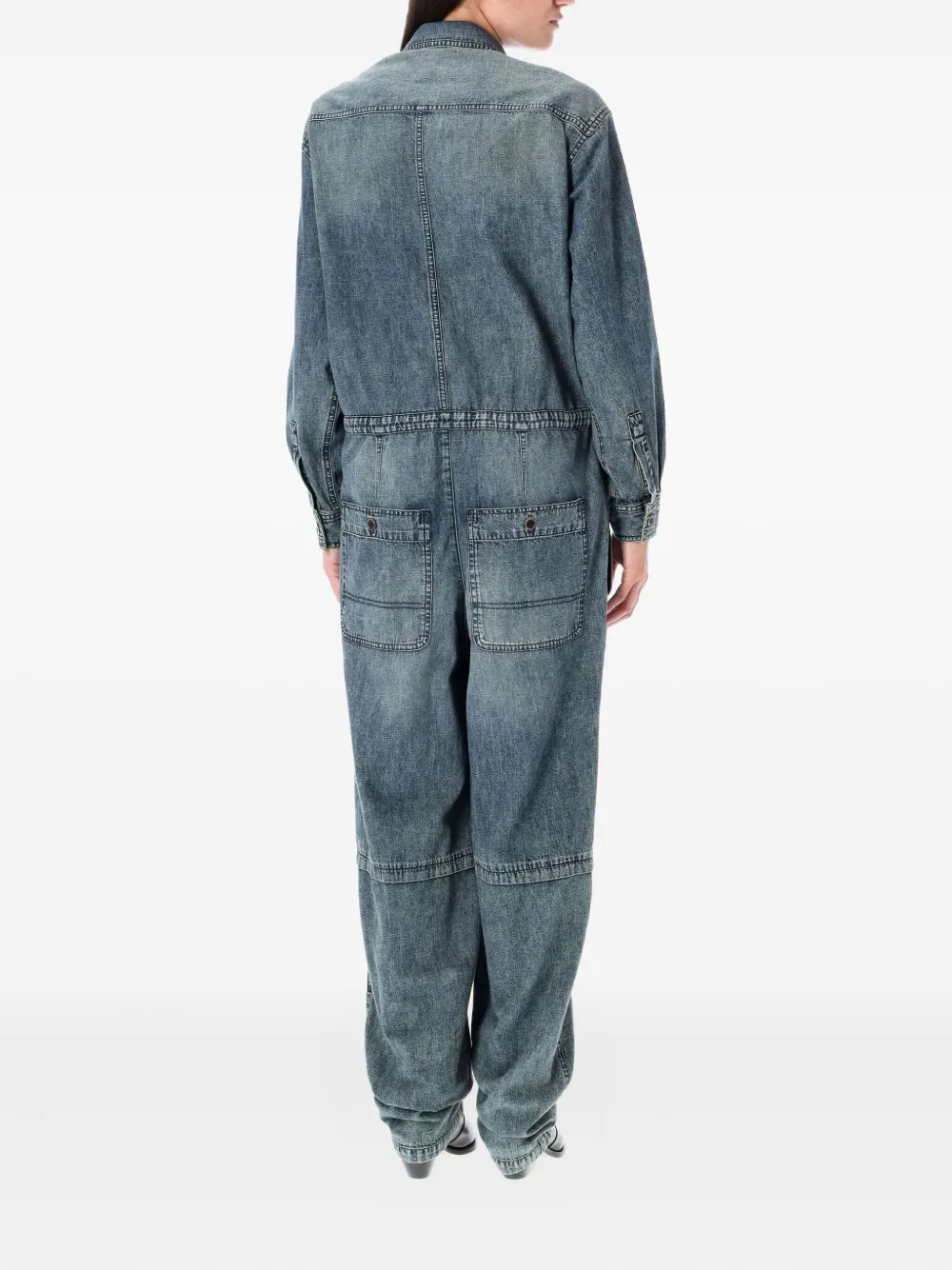 Isabel Marant Étoile Nadia Button-fastening Flap-pocket Jumpsuit In Blue