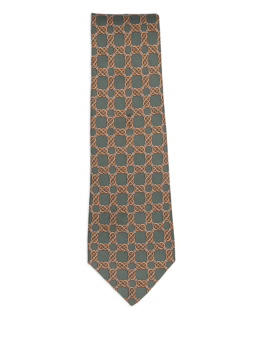 Horsebit-pattern silk tie