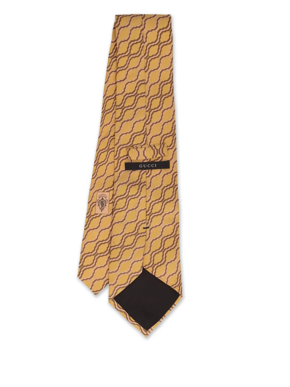 Gucci Pre-Owned geometric-print silk tie | Yellow | Image 1