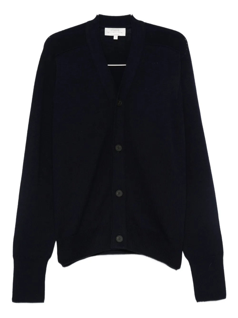 Studio Nicholson Button-front Wool Cardigan In Black