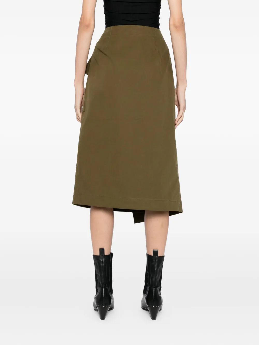Co Collection Structured Wrap Skirt In Green