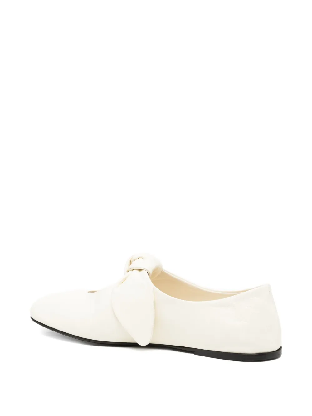 Co Collection Bow-embellished Leather Flats In Neutral