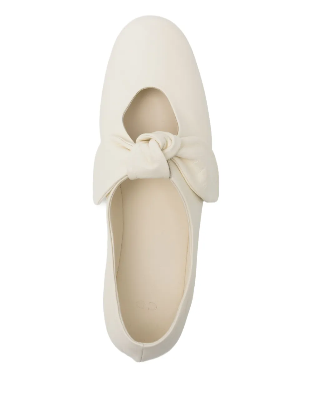 Co Collection Bow-embellished Leather Flats In Neutral