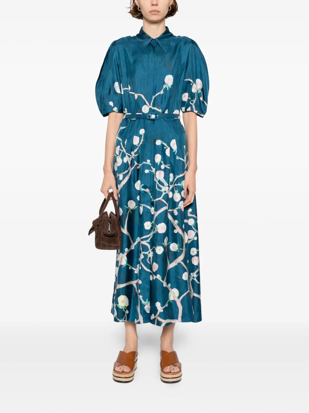 Gabriela Hearst Maude blousejurk - Blauw