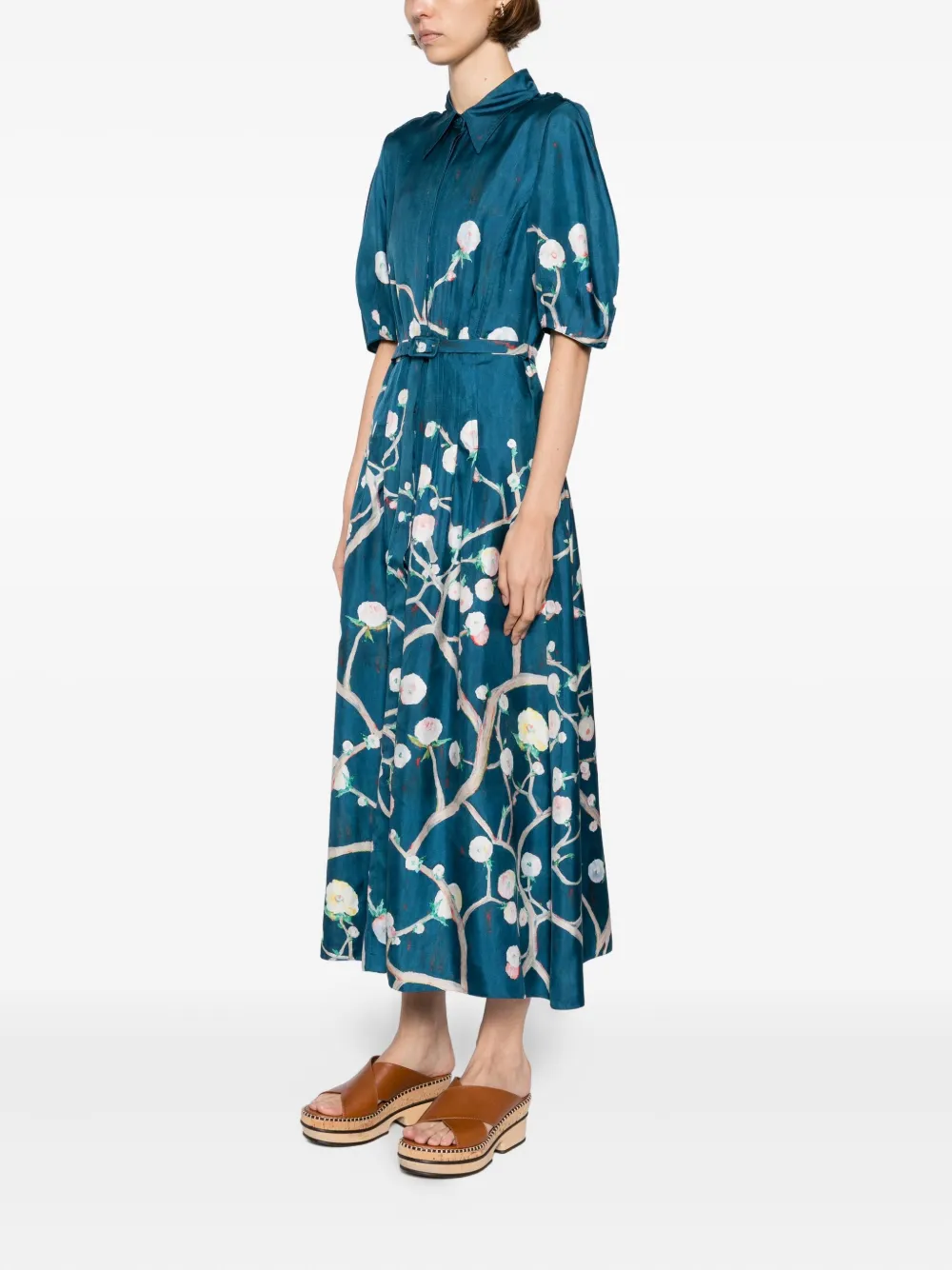 Gabriela Hearst Maude blousejurk Blauw