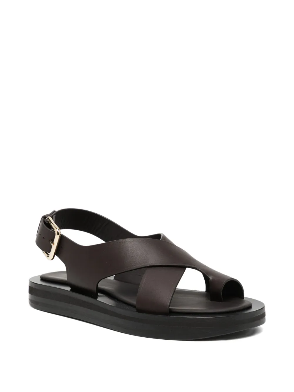 Co Collection Leather Platform Sandals In Blue