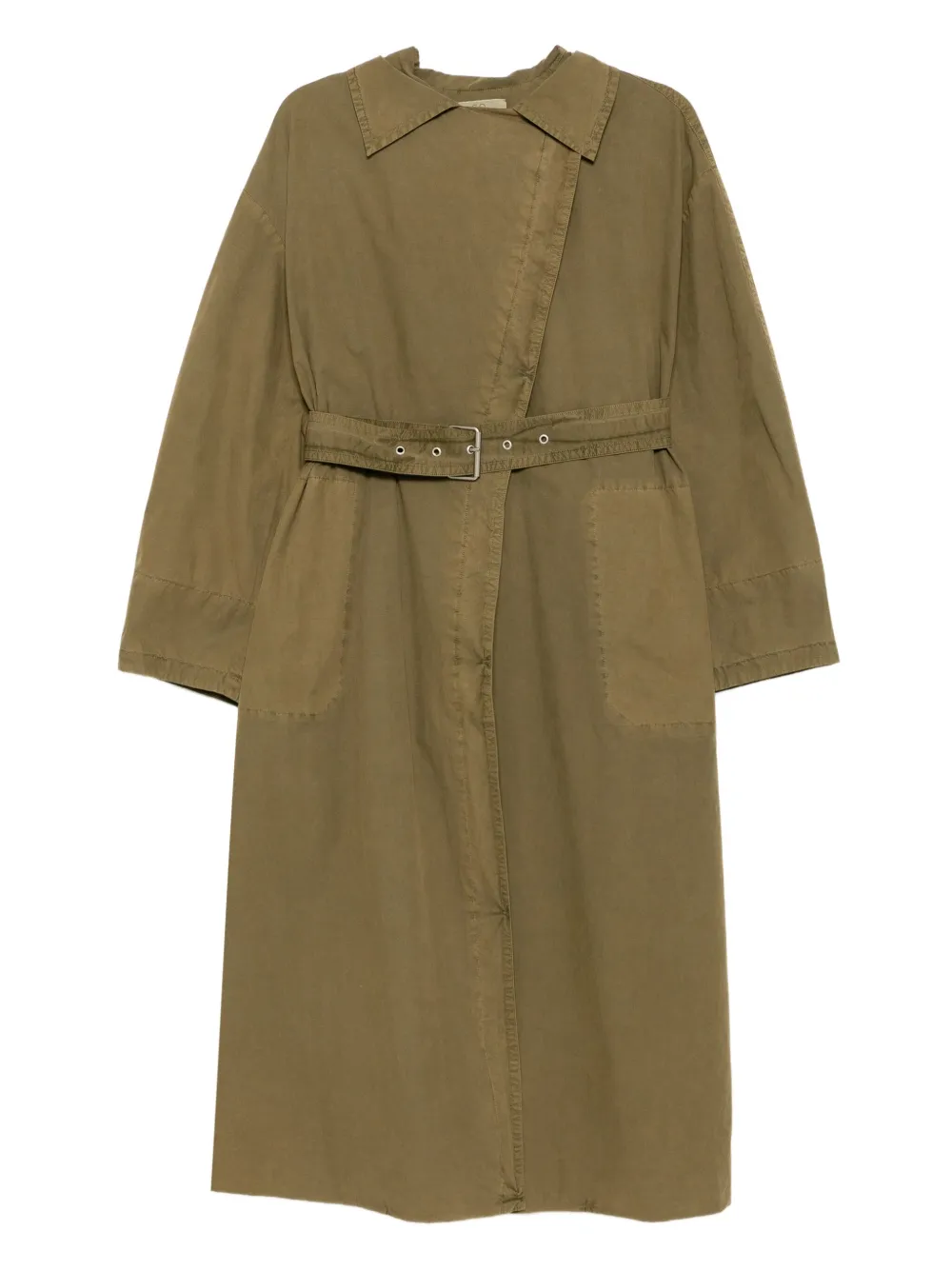 Co Collection Cotton Trench Coat In Green