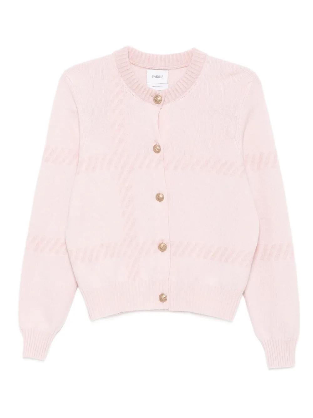 Barrie Intarsia Boucle Cardigan In Pink