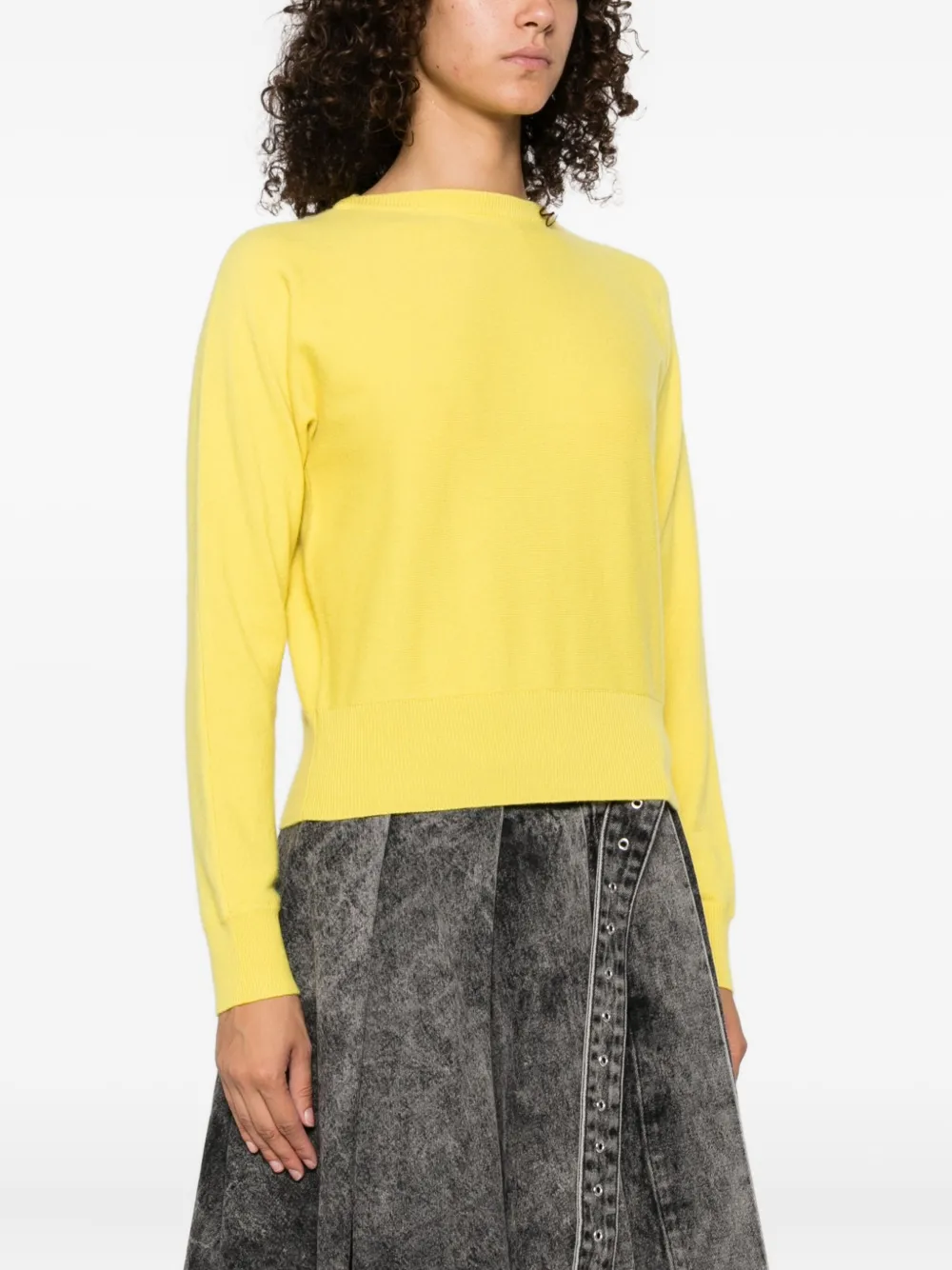 extreme cashmere crew-neck cashmere jumper Geel