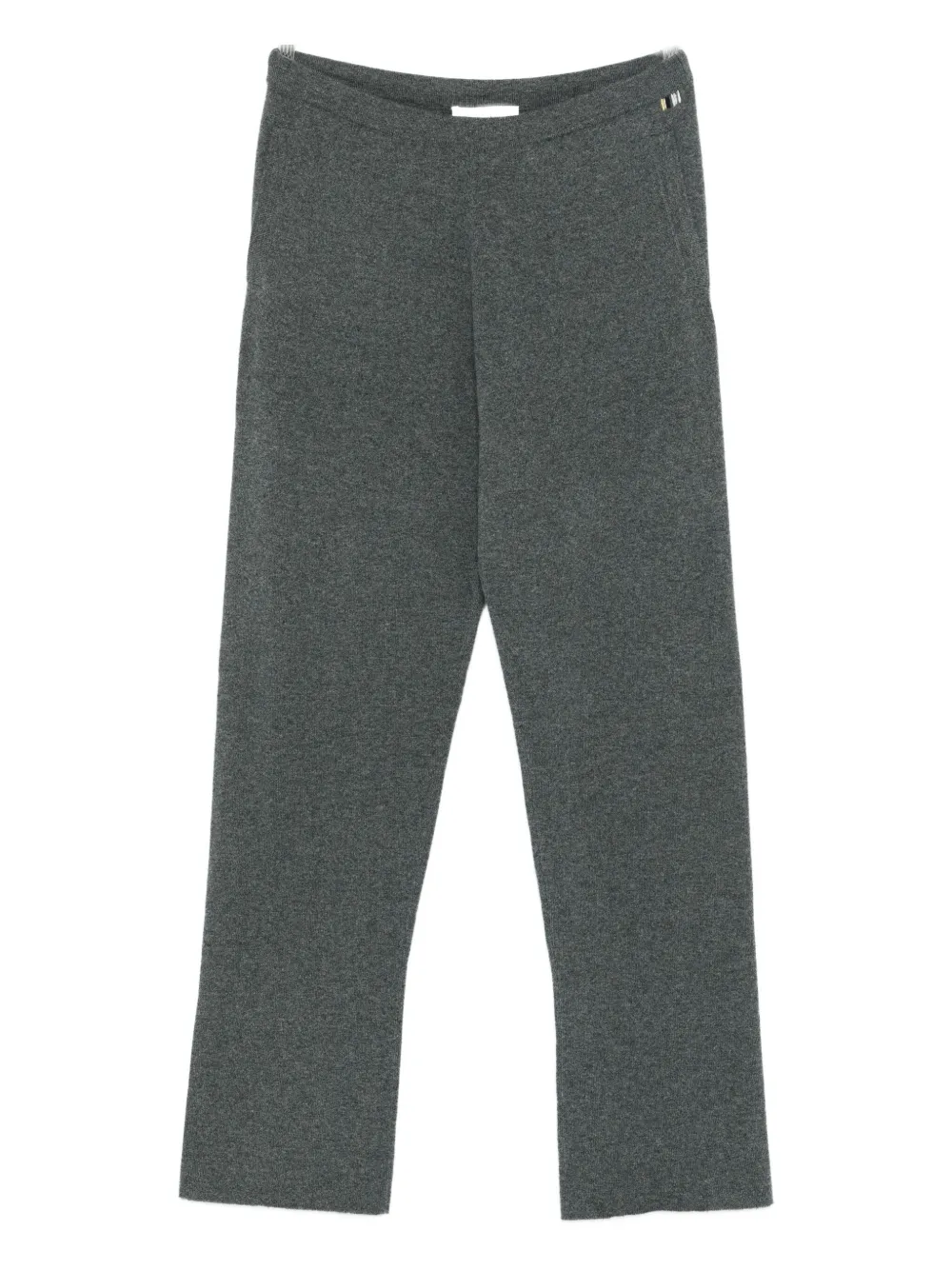 extreme cashmere embroidered-logo knitted trousers - Grigio