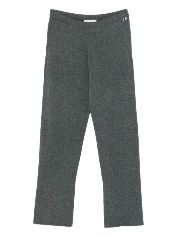 Extreme Cashmere Embroidered-logo Knitted Trousers in Grey