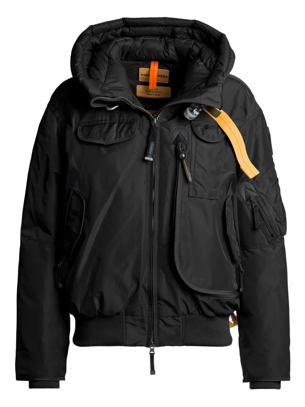 Parajumpers Gobi Base Hooded Bomber Jacket In Black