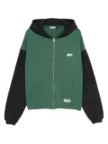 SUMMER GAMES two-tone zip-up hoodie - Green