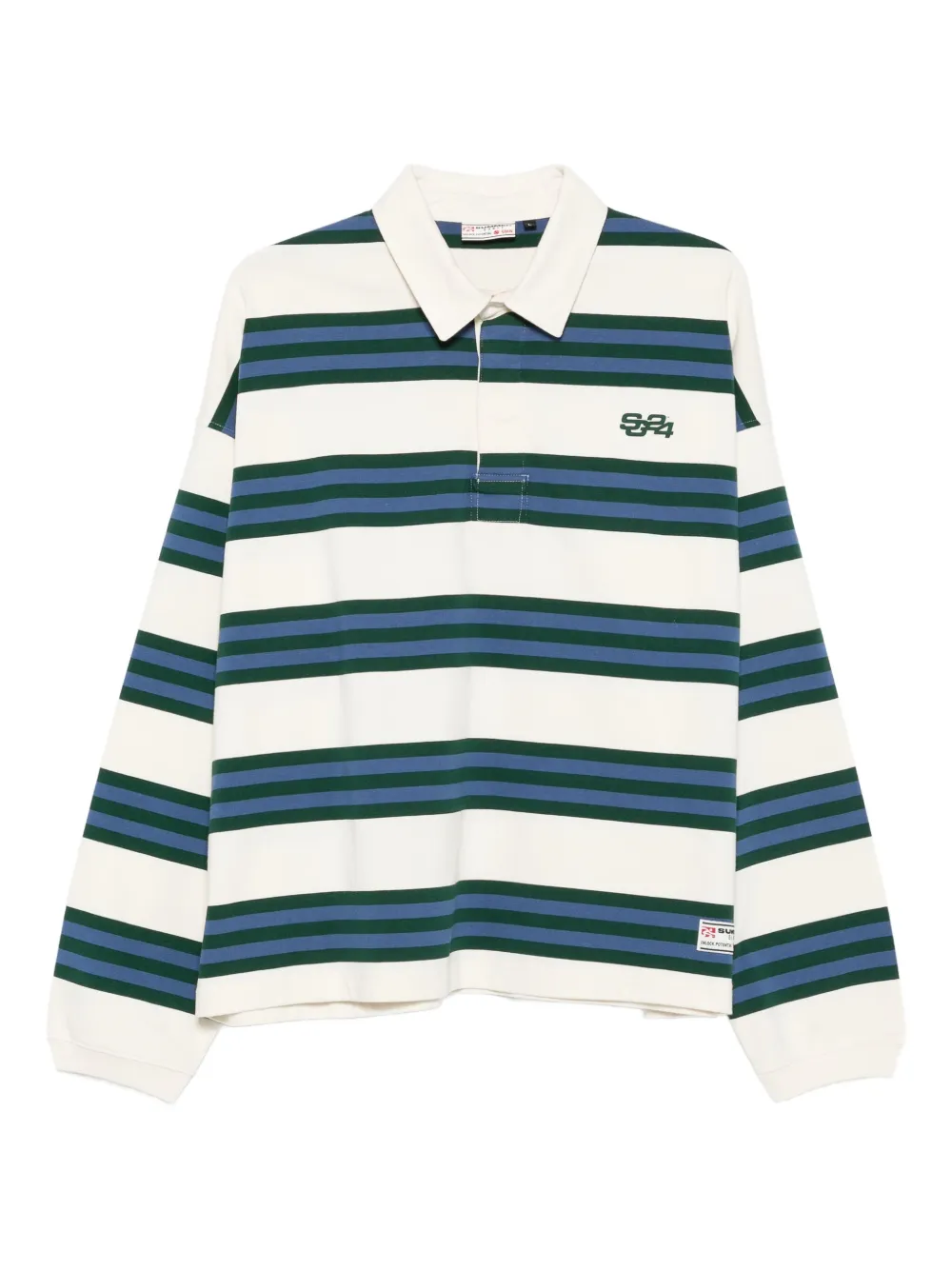 SUMMER GAMES striped long-sleeve polo shirt | Neutrals | Image 1