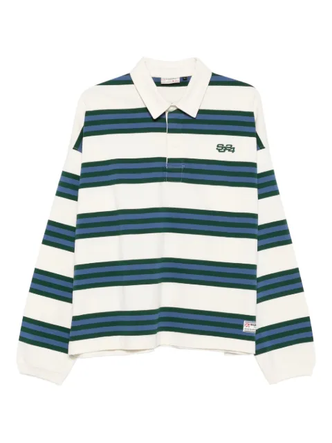 SUMMER GAMES striped long-sleeve polo shirt