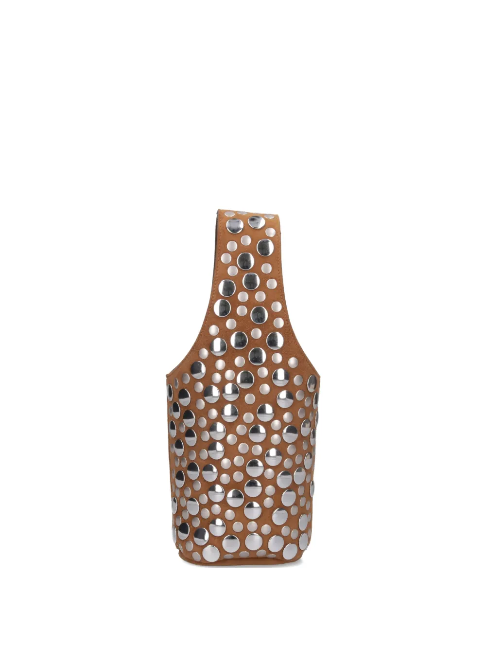 KHAITE Livia studded suede bucket bag Bruin