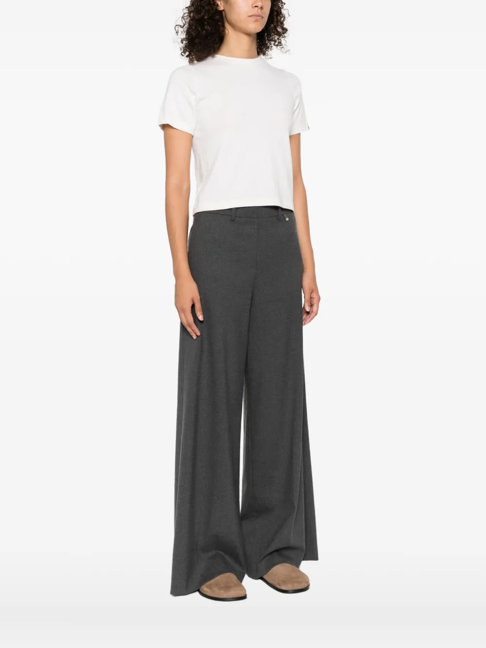 extreme cashmere crew-neck short-sleeve top Wit