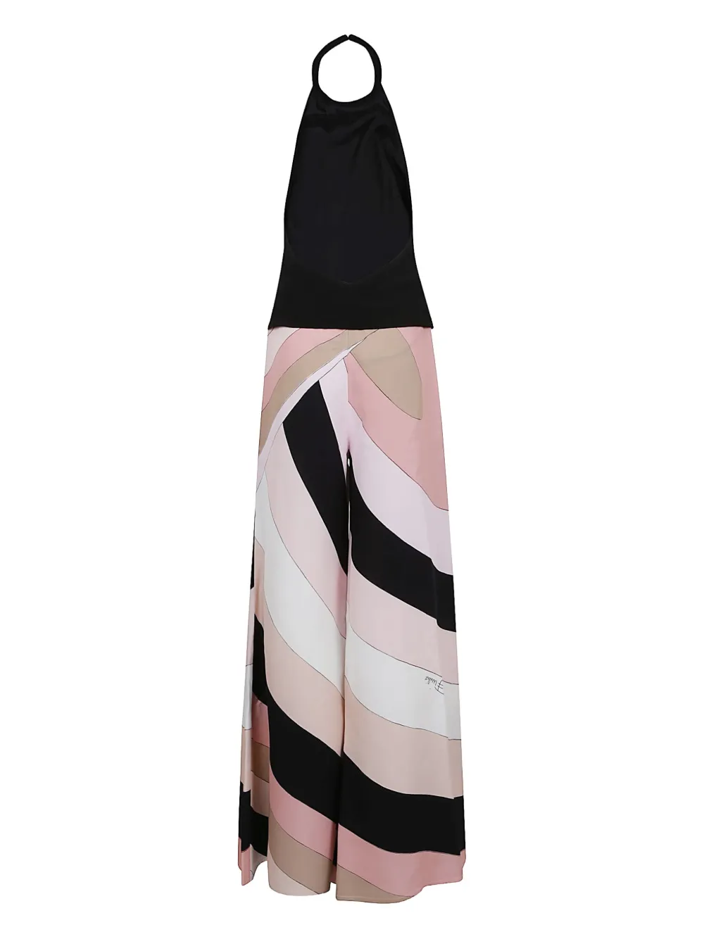 Pucci Halter Neck Geometric-print Jumpsuit In Black
