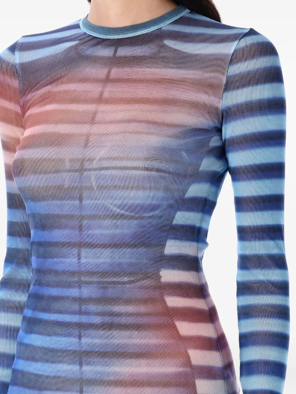 Jean Paul Gaultier striped maxi dress Blauw