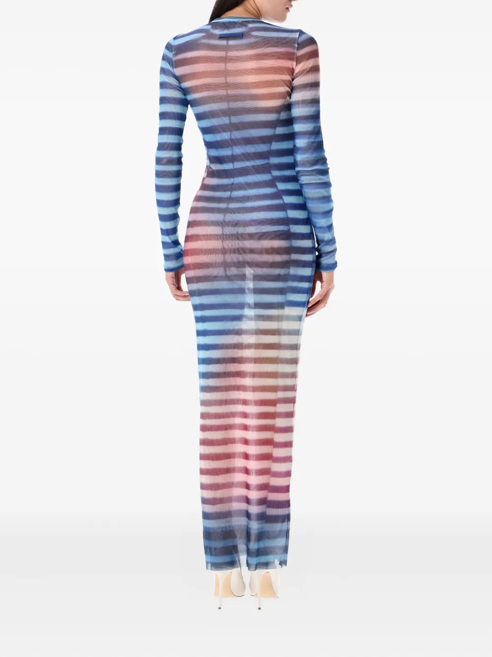 Jean Paul Gaultier striped maxi dress Blauw