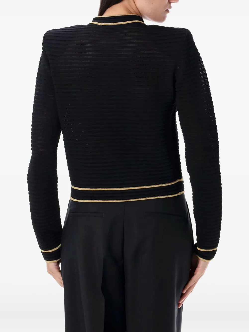 Balmain Long Sleeves Buttoned Knit Cardigan In Black