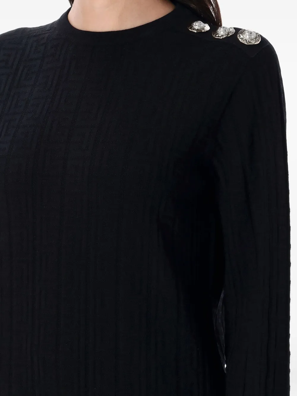 Balmain monogram button-embellished sweater Zwart