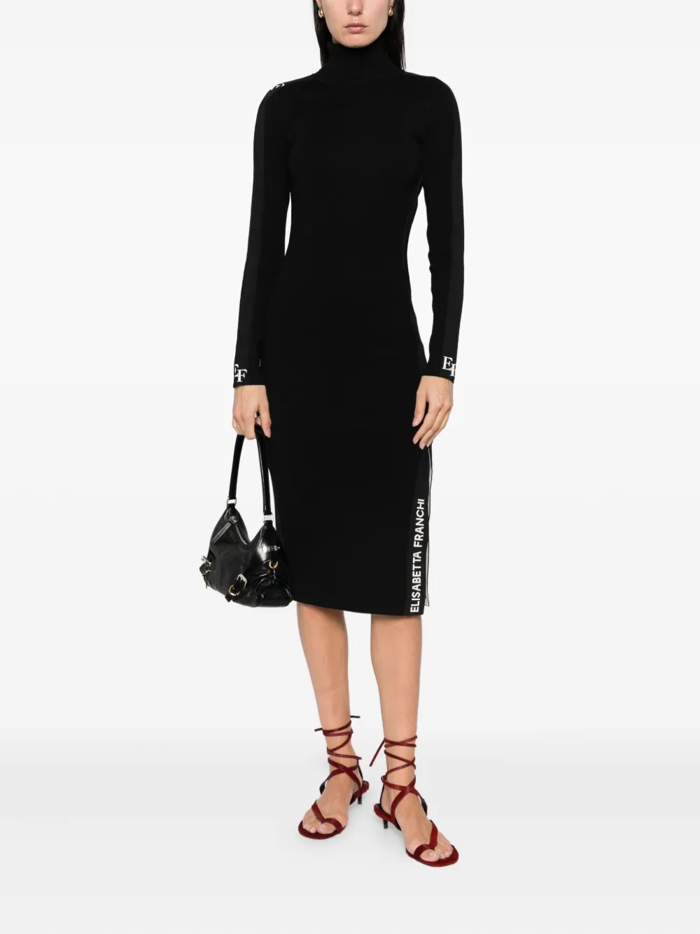 Elisabetta Franchi Jurk met col Zwart
