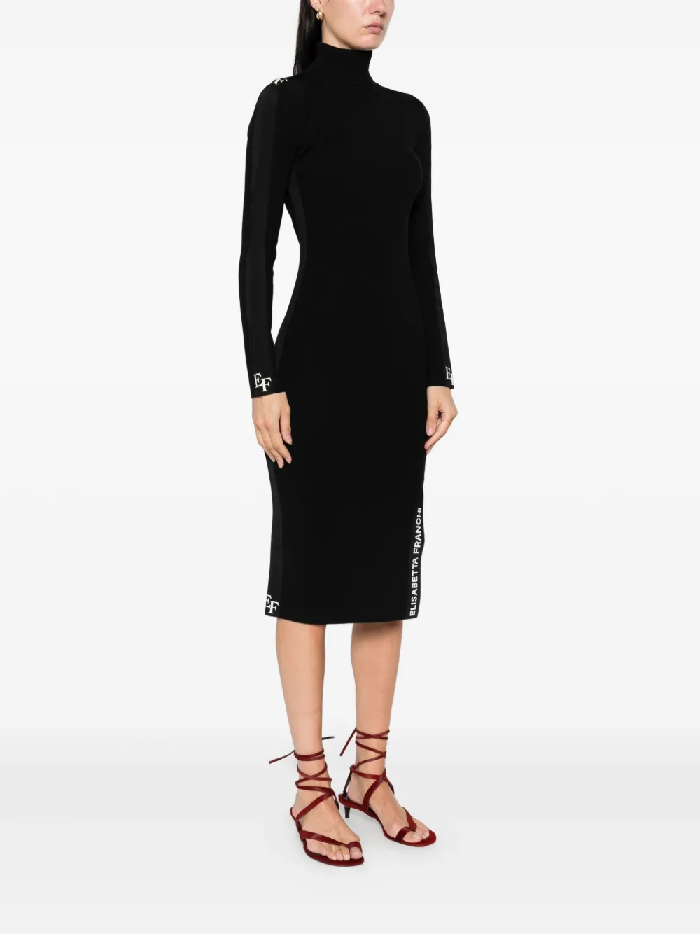 Elisabetta Franchi Jurk met col Zwart