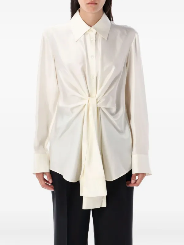 Róhe Knotted Shirt in Neutrals
