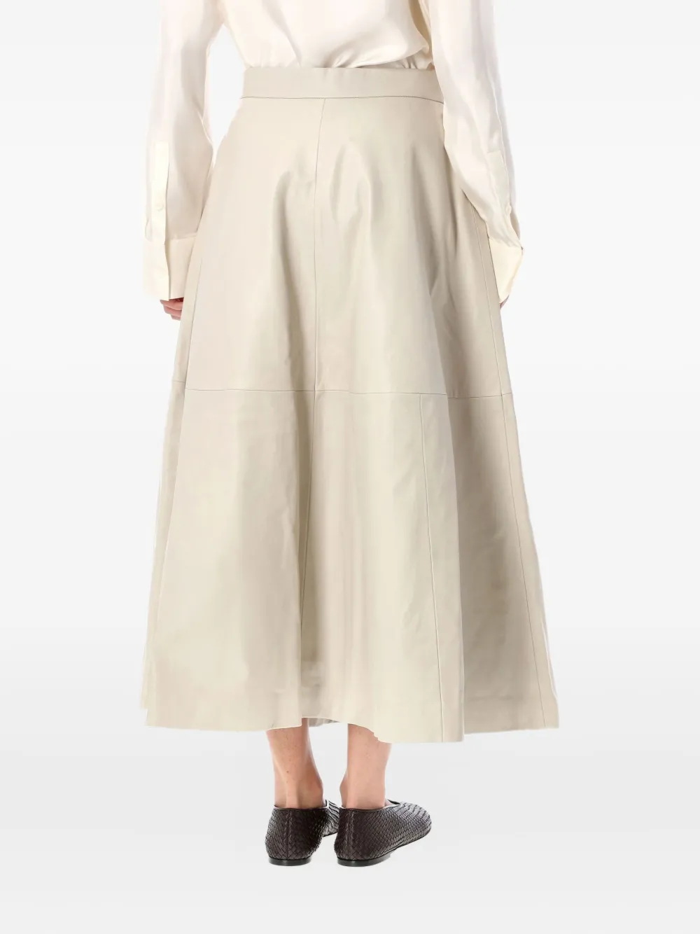 Rohe Leather Midi Skirt In Neutral