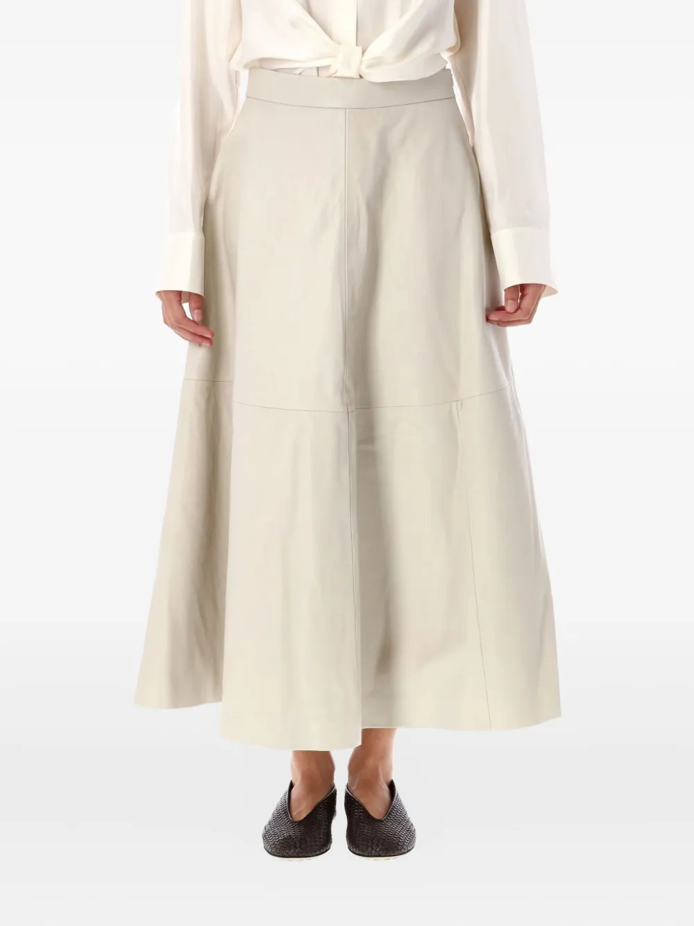 Rohe Leather Midi Skirt In Neutral