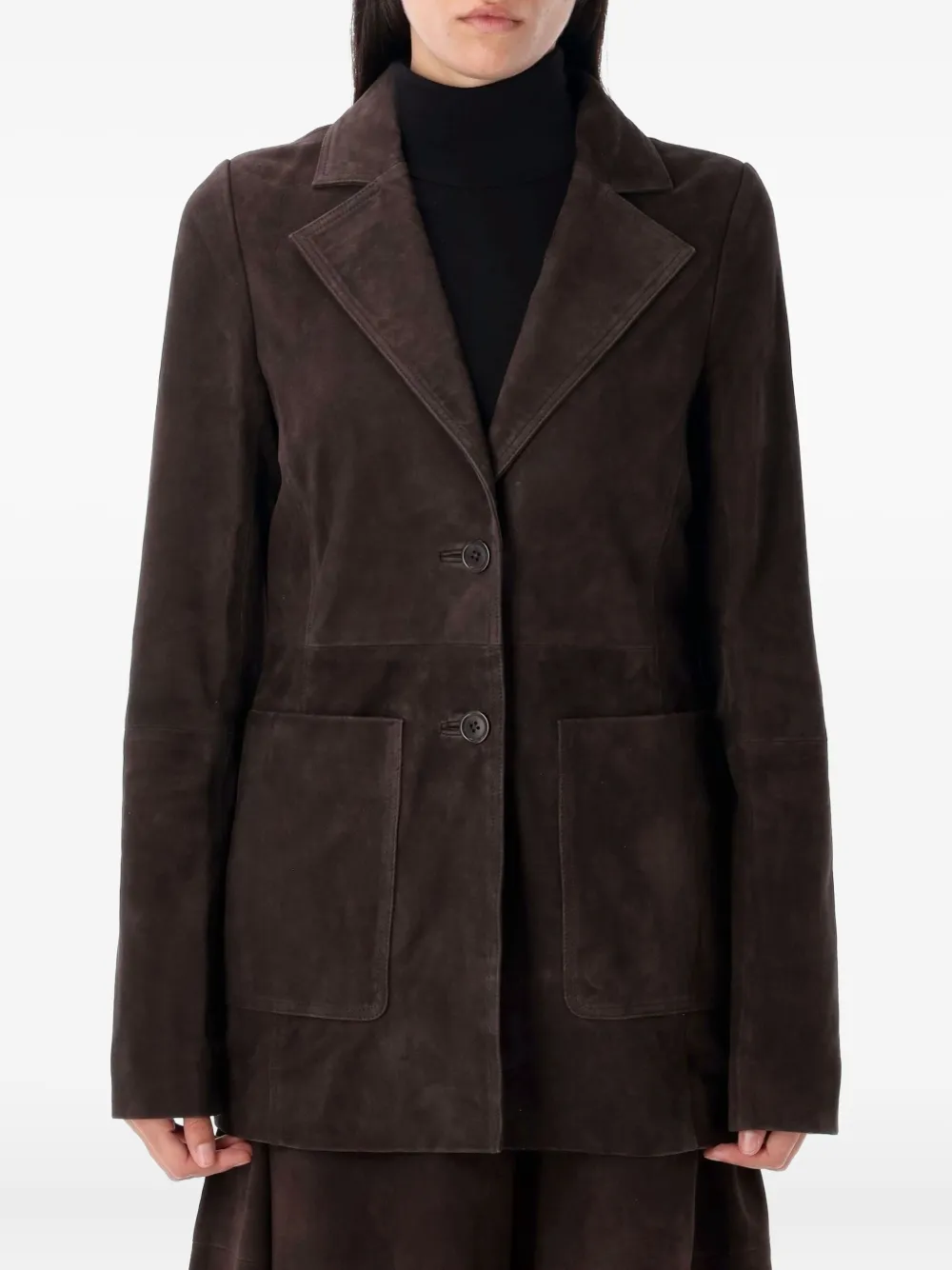 Rohe Suede Single-breasted Blazer In Brown