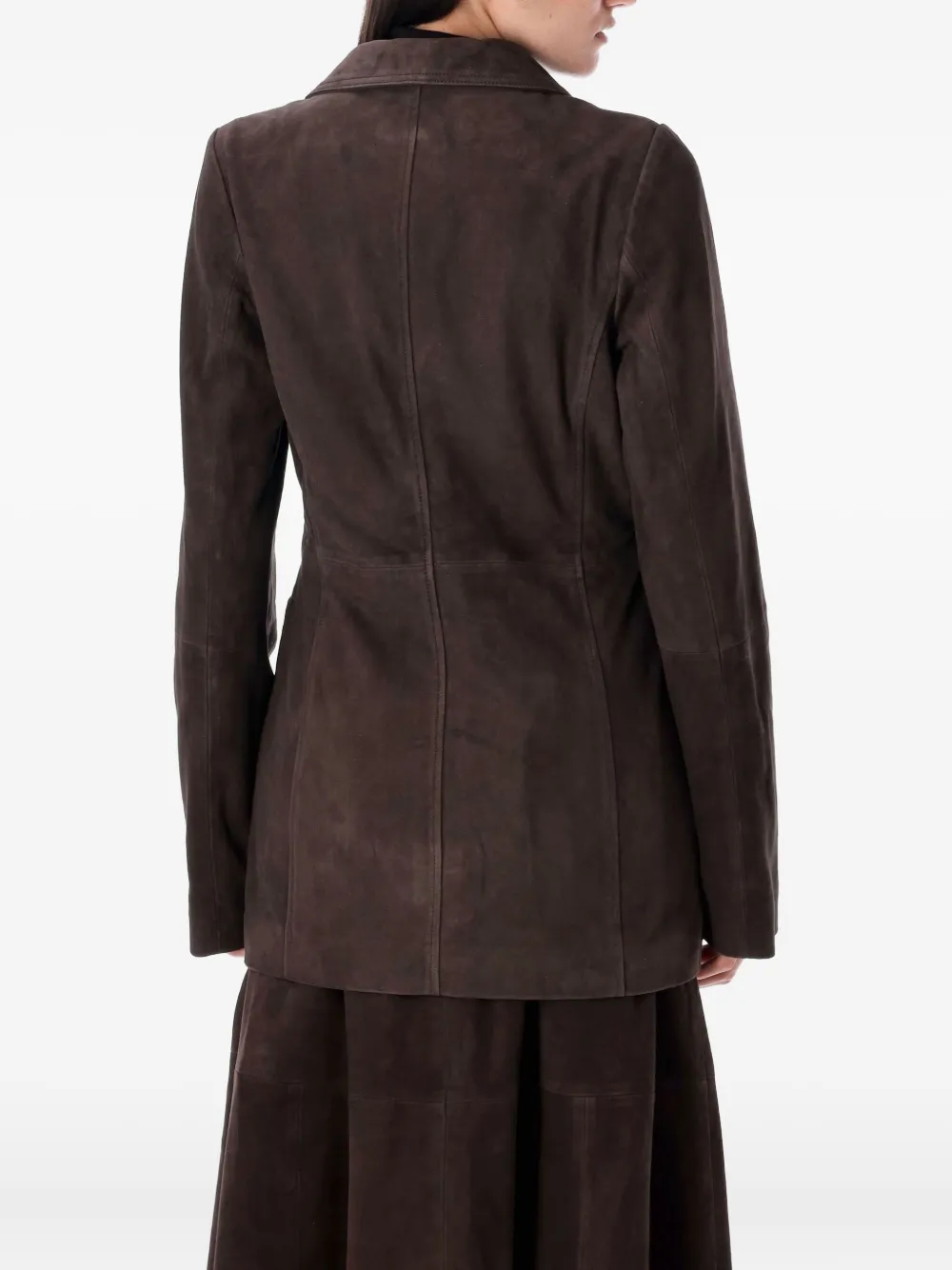 Rohe Suede Single-breasted Blazer In Brown