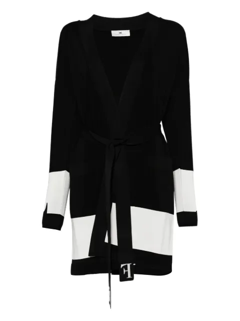 Elisabetta Franchi stripe-panel belted cardigan