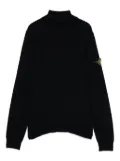 Stone Island Junior roll-neck logo-patch jumper - Blue