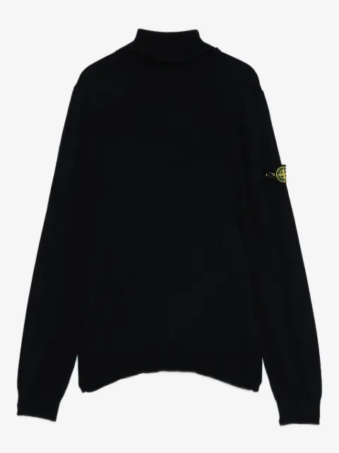Stone Island Junior roll-neck logo-patch jumper
