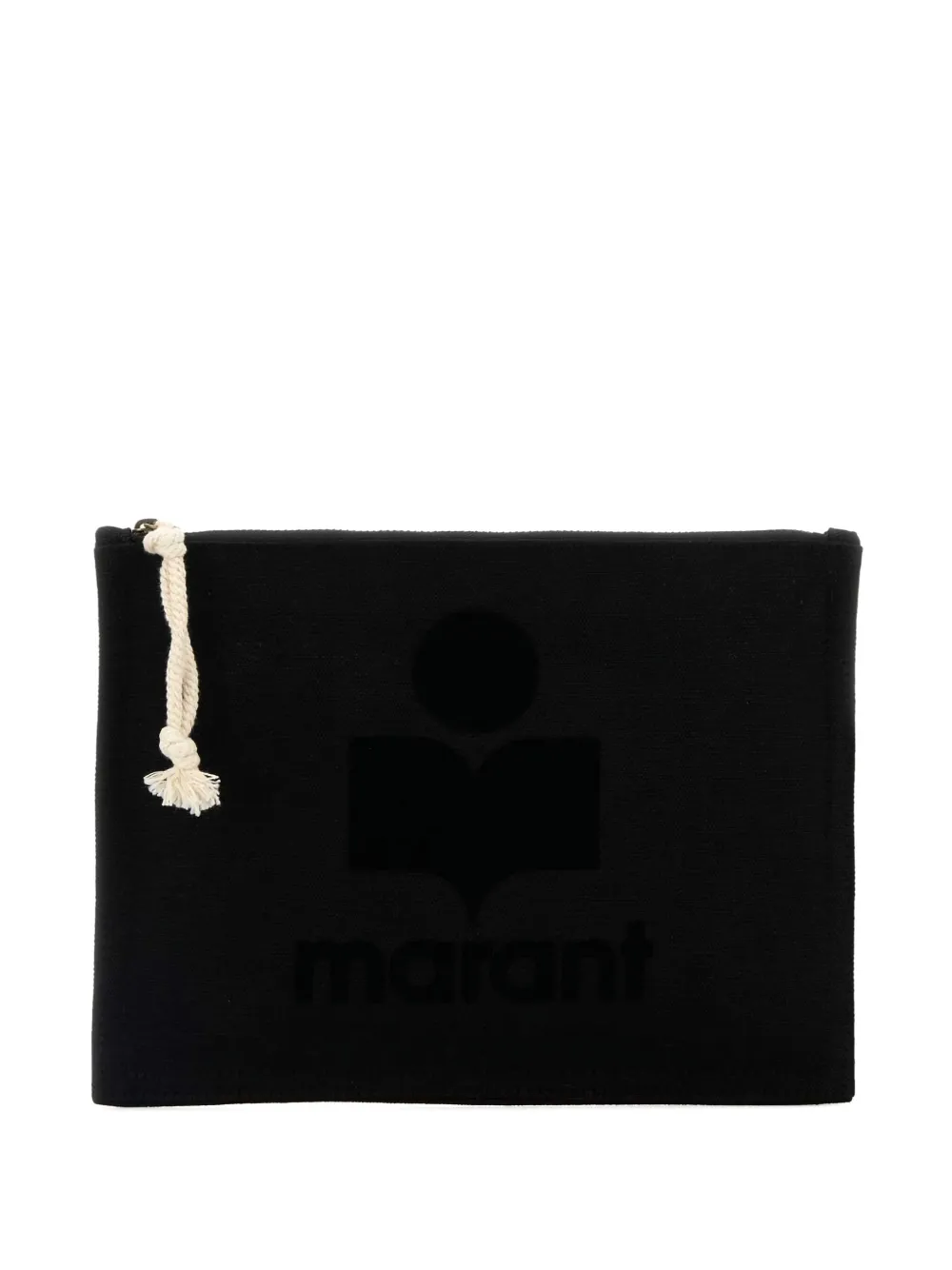 Isabel Marant Zip-fastening Cotton Clutch In Black