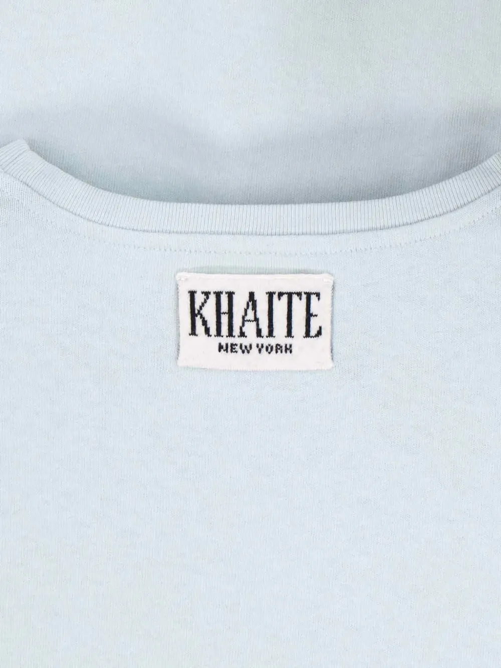 KHAITE Mae logo-appliqué T-shirt Blauw