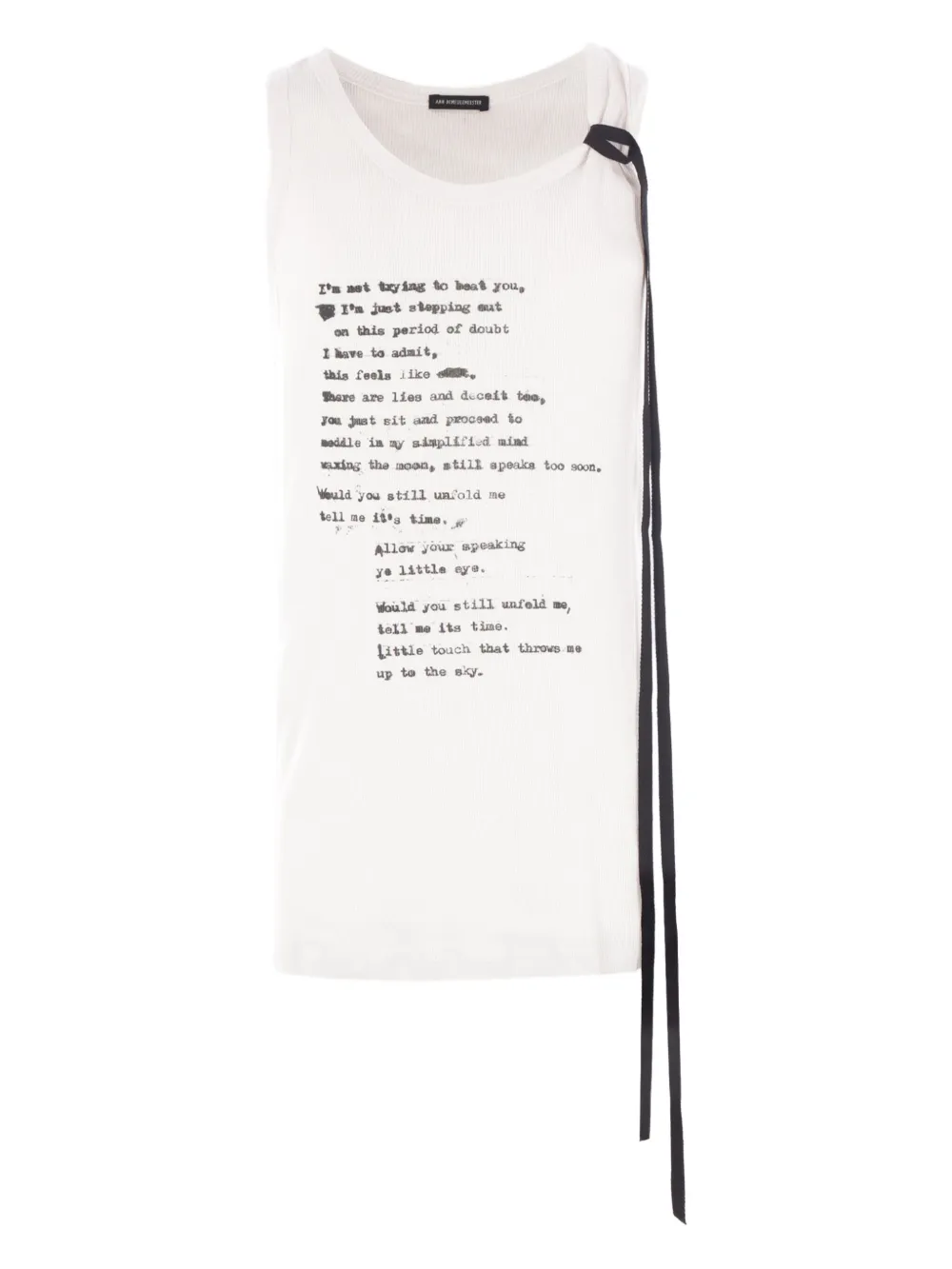 Ann Demeulemeester Seva ''Script'' tank top | White | Image 1