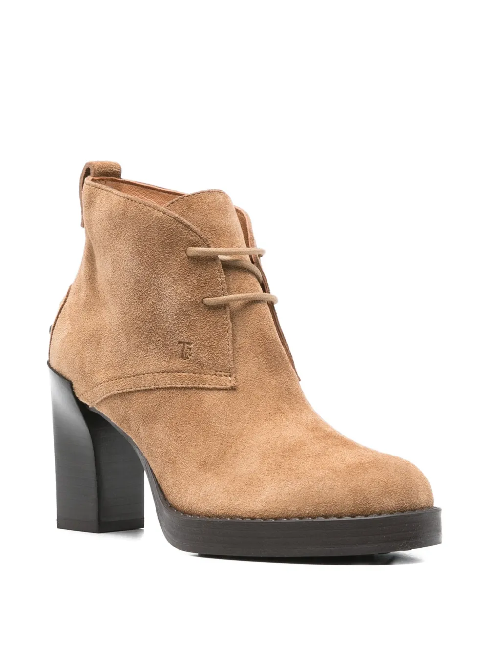 Tod's Lace-up Suede Ankle Boots Shoes In Neutral