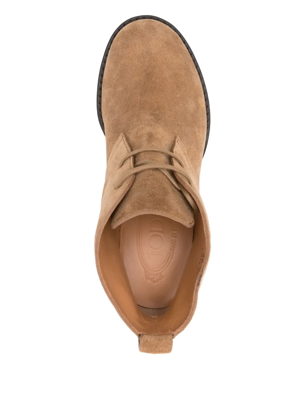 Tod's Lace-up Suede Ankle Boots Shoes In Neutral