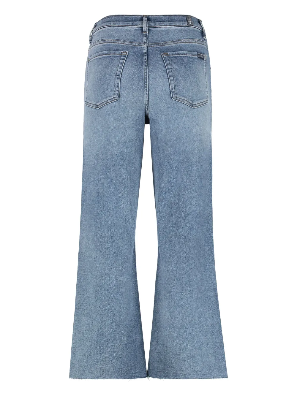 7 For All Mankind Alexa frayed-hem cropped bootcut jeans Blauw